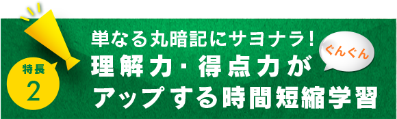 単なる丸暗記にサヨナラ!理解力・得点力がぐんぐんアップする時間短縮学習